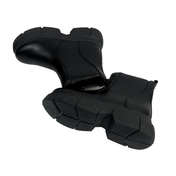 Y2K Godiva Lady Boots Women's Platform Black Round Toes Zip Size 7.5 Round Toes - Picture 2 of 8